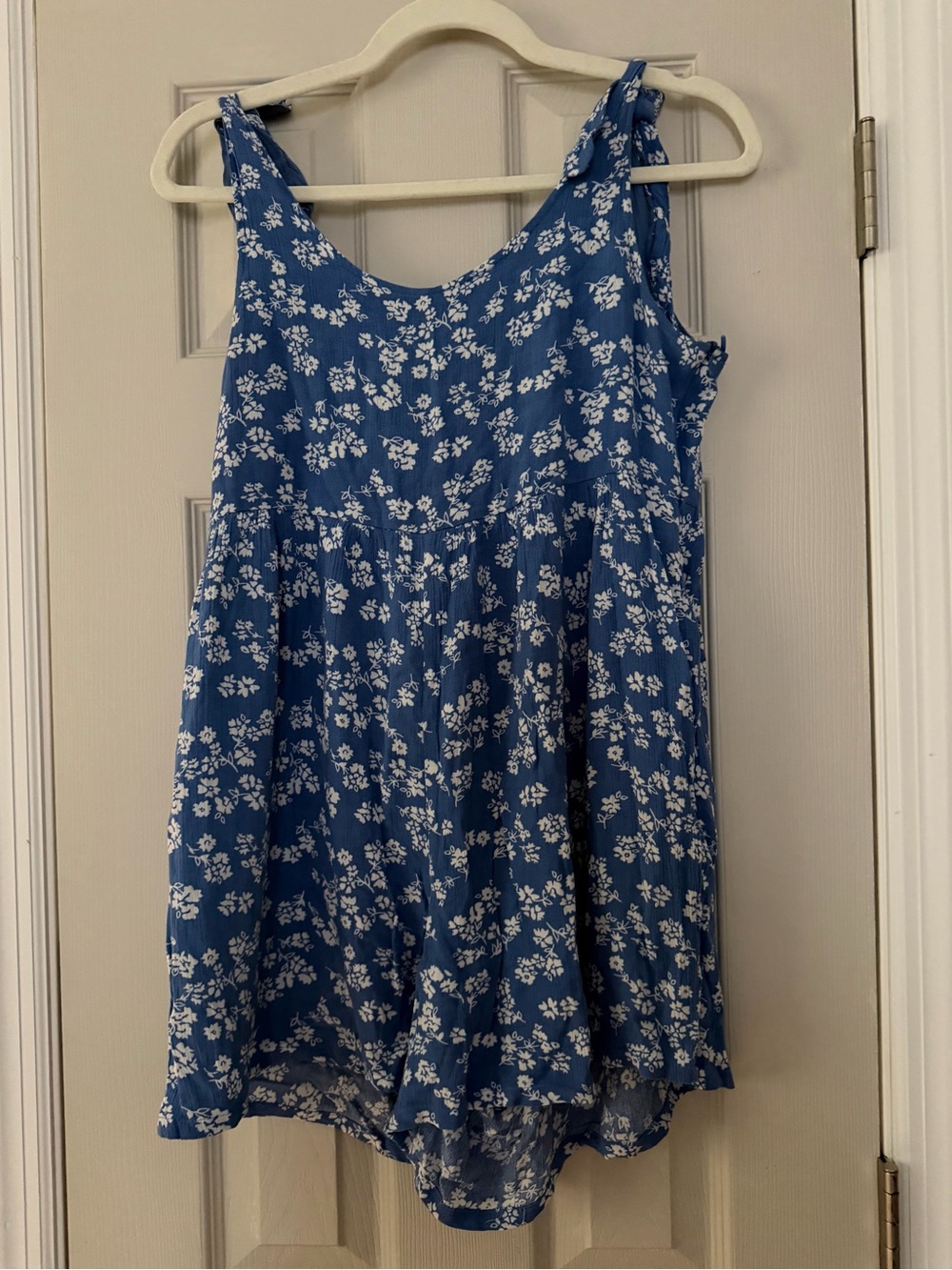 Pink Lily Blue Floral Tie-Shoulder Girls' Sundress
